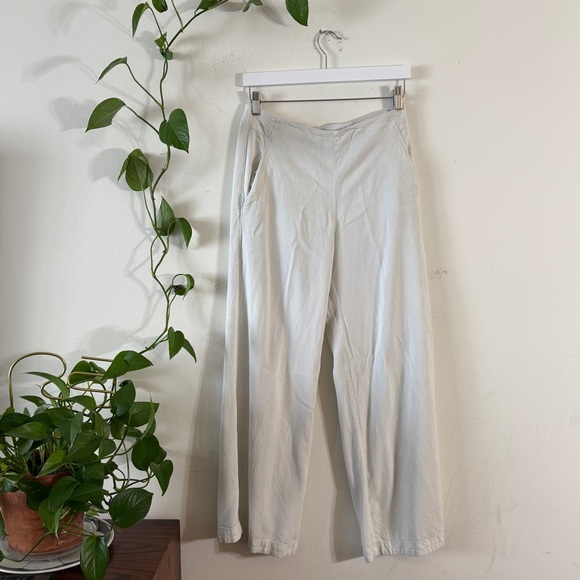 Abercrombie & Fitch Wide leg Cotton Linen blend soft pants light tan - Picture 2 of 5